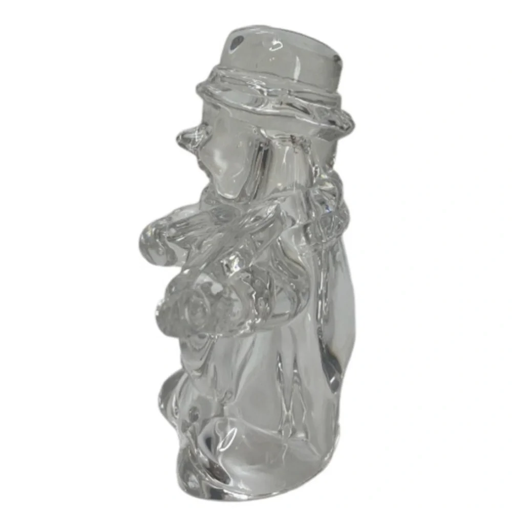 Mikasa Frostys Choir Crystal Snowman Playing Violin Glass Winter Christmas Decor